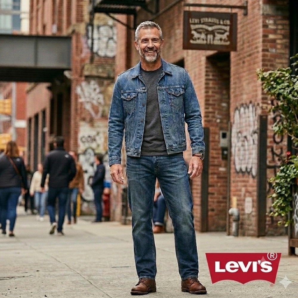 Levi's 550 Jeans Big Mens 48x32 Relaxed Fit Straight Leg Med Wash 100% Cotton